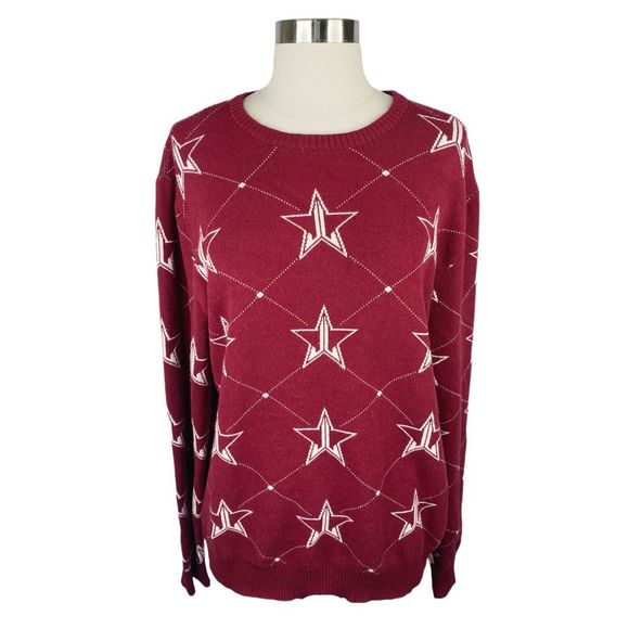 Jeffree Star Fashion Maroon Knit Pullover Sweater - Size Large - Picture 1 of 5